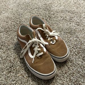 Womens tan suede Vans old skool
